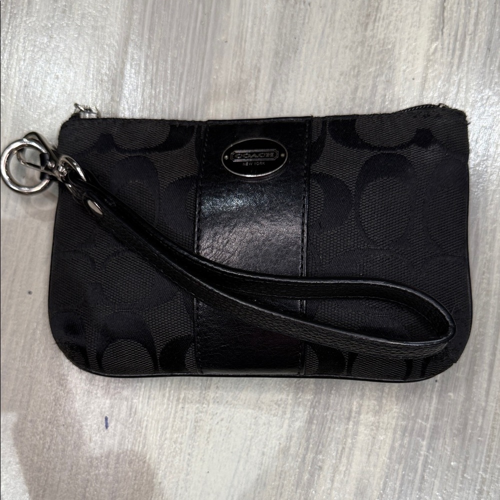 Coach Black Signature Wristlet